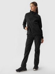 4F Kurtka softshell wiatroodporna membrana 5000 damska - czarna L. Czarne kurtki damskie 4F, na zimę, l, bez wzorów, z dzianiny, bez kaptura. W wyprzedaży za 139.99 zł.