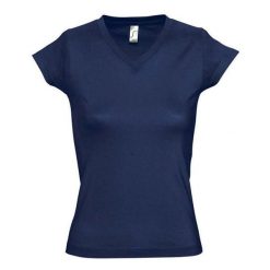 Koszulka Damska Z Dekoltem Moon V. Niebieskie bluzki damskie SOL'S, s, bez wzorów, sportowe, bez kołnierzyka, bez ramiączek. Za 38.99 zł.
