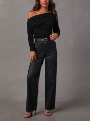 LA Angels Bluzka w kolorze czarnym rozmiar: M. Czarne bluzki damskie LA Angels, m, bez wzorów, bez kołnierzyka, bez ramiączek. Za 126.99 zł.