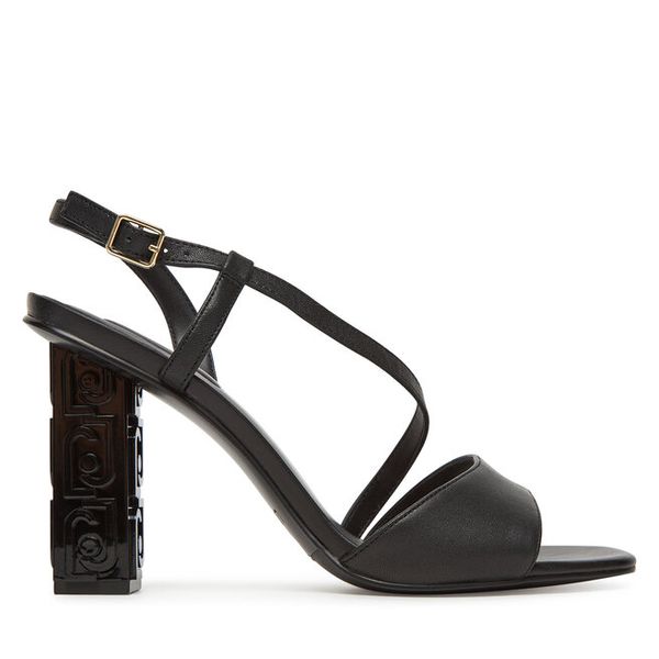 Sandały Liu Jo. Czarne sandały damskie Liu Jo, bez wzorów, bez obcasa, na słupku, bez zapięcia. Za 759.99 zł.