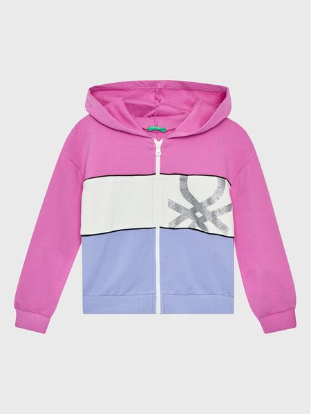 United Colors Of Benetton Bluza 3GNSC501C Różowy Regular Fit. Czerwone bluzy dziewczęce United Colors Of Benetton, bez wzorów, z bawełny, bez ramiączek, bez kaptura. Za 139.99 zł.