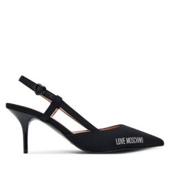 Szpilki LOVE MOSCHINO. Czarne szpilki damskie Love Moschino, bez wzorów, bez obcasa, na szpilce, bez zapięcia. Za 709.99 zł.