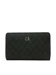 Calvin Klein Mały Portfel Damski Ck Daily Medium Bifold_Mono K60K612824 Czarny. Czarne portfele damskie Calvin Klein, bez wzorów, ze skóry. W wyprzedaży za 189.99 zł.