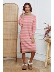 Joséfine Sukienka dzianinowa "Javot" w kolorze jasnoróżowo-beżowym rozmiar: L. Różowe sukienki damskie Joséfine, bez wzorów, z dzianiny, bez ramiączek. Za 165.99 zł.