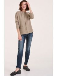 Heine Sweter w kolorze szarobrązowym rozmiar: 48/50. Brązowe swetry klasyczne damskie Heine, bez kołnierzyka. Za 43.99 zł.