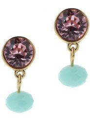 Otazu Pozłacane kolczyki-wkrętki z kryształami Swarovski rozmiar: onesize. Różowe kolczyki damskie Otazu, z kryształem, pozłacane. Za 60.99 zł.