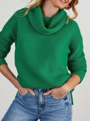 Milan Kiss Golf w kolorze zielonym rozmiar: S. Zielone golfy damskie Milan Kiss, s, bez wzorów, bez ramiączek. Za 127.35 zł.