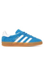 Adidas Sneakersy Gazelle Indoor JS3802 Niebieski. Niebieskie buty sportowe dziewczęce Adidas, ze skóry, bez zapięcia. Za 259.99 zł.
