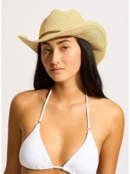 Seafolly Kapelusz w kolorze beżowym rozmiar: onesize. Brązowe kapelusze damskie Seafolly, bez wzorów, z materiału. Za 130.35 zł.