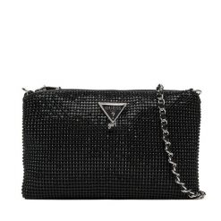 Torebka Guess. Czarne torebki wieczorowe damskie Guess, z aplikacjami, bez dodatków. Za 249.99 zł.