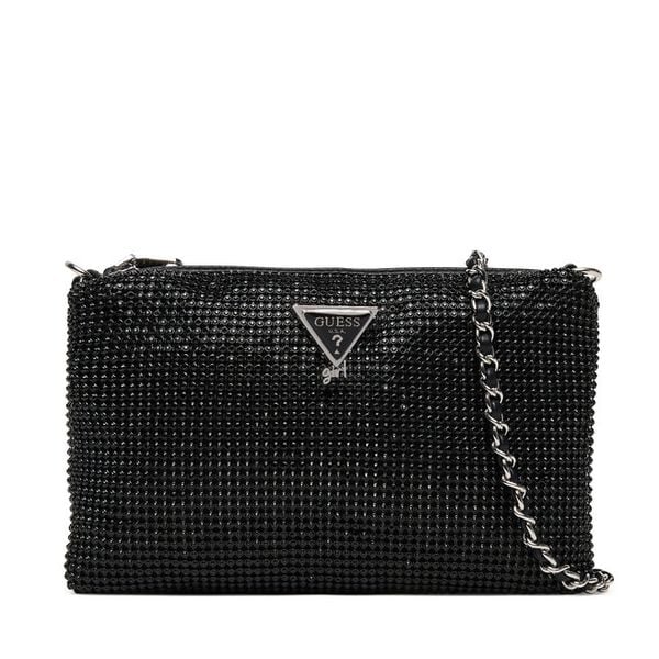 Torebka Guess. Czarne torebki wieczorowe damskie Guess, z aplikacjami, bez dodatków. Za 189.99 zł.