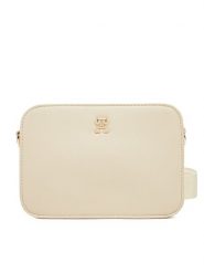 Tommy Hilfiger Torebka Th Logotape Camera Bag AW0AW17229 Beżowy. Brązowe listonoszki damskie Tommy Hilfiger, bez wzorów, ze skóry, bez dodatków. Za 259.99 zł.