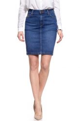 SPÓDNICA JEANSOWA LEE HIGH WAIST SKIRT TRUE BLUE L38QROPB 112108313. Niebieskie spódnice damskie Lee, l, bez wzorów, z jeansu. W wyprzedaży za 69.99 zł.