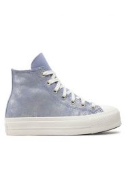 Converse Trampki Chuck Taylor All Star Lift Platform Suede Shimmer Hi A11549C Fioletowy. Fioletowe trampki damskie Converse, bez wzorów, ze skóry, bez zapięcia. Za 349.99 zł.