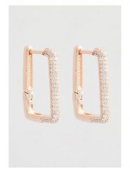 U.S. Polo Assn. Pozłacane kolczyki-kreole z kryształami rozmiar: onesize. Białe kolczyki damskie U.S. Polo Assn., z kryształem, metalowe. Za 100.99 zł.