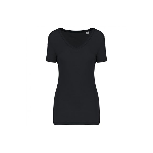 Damska koszulka z dekoltem w serek Kariban Lyocell Tencel™. Czarne koszulki sportowe damskie KARIBAN, bez wzorów, z lyocellu, bez ramiączek. Za 94.50 zł.
