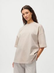 LeGer Koszulka "Suzi" w kolorze kremowym rozmiar: 38. Brązowe bluzki damskie LeGer, bez wzorów, z bawełny, bez kołnierzyka, bez ramiączek. Za 86.99 zł.