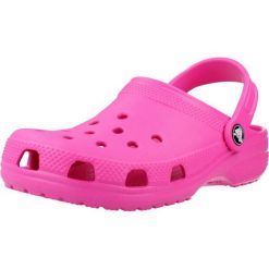 Sandały CROCS CLASSIC CLOG K Rose. Czerwone sandały damskie Crocs, bez wzorów, z gumy, bez obcasa, bez zapięcia. Za 218.99 zł.