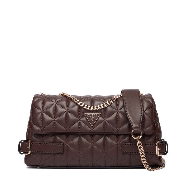 Torebka Guess. Brązowe torebki wieczorowe damskie Guess, z aplikacjami, bez dodatków. Za 589.99 zł.