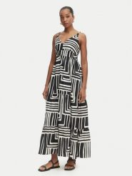 Iconique Sukienka letnia Cote D'Azur IC26-109 Czarny Relaxed Fit. Czarne sukienki damskie Iconique, w ażurowe wzory, z wiskozy, bez ramiączek. Za 429.99 zł.