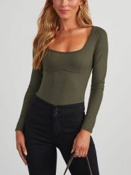 Milan Kiss Koszulka w kolorze khaki rozmiar: XL. Brązowe bluzki damskie Milan Kiss, xl, bez wzorów, bez kołnierzyka, bez ramiączek. Za 83.42 zł.