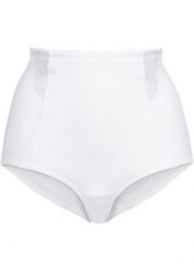 "Figi ""panty"" shape, silny stopień modelowania sylwetki". Czarne bielizna korygująca bonprix, bez wzorów, z koronki. Za 72.99 zł.