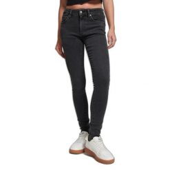 Damskie dżinsy skinny z bawełny organicznej mid-rise Superdry Vintage. Czarne spodnie dresowe damskie Superdry, bez wzorów, z bawełny. Za 372.70 zł.