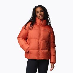 Kurtka ocieplana damska Columbia Puffect II Full Zip. Brązowe kurtki damskie Columbia, bez wzorów, z puchu, bez kaptura. Za 479.99 zł.