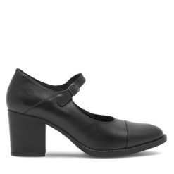 Półbuty Lasocki. Czarne czółenka damskie Lasocki, bez wzorów, bez obcasa, na obcasie. Za 199.99 zł.
