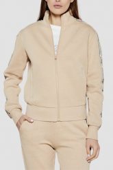 GUESS Beżowa bluza damska z lampasami Britney. Brązowe bluzy damskie Guess, xs, z aplikacjami, bez kaptura. W wyprzedaży za 265.99 zł.