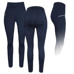 Legginsy jeździeckie z pełnym lejem JD ATTACK Cecile. Niebieskie legginsy damskie JD ATTACK, l, bez wzorów, z gumy. Za 450.85 zł.