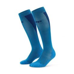 Damskie długie skarpety kompresyjne sportowe Core Ultralight CEP. Niebieskie skarpetki damskie CEP, bez wzorów, z elastanu. Za 199.00 zł.