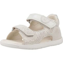 Sandały Geox Model B Sandal Macchia Gir Kolor Biały. Białe sandały damskie Geox, bez wzorów, z syntetyku, bez obcasa, bez zapięcia. Za 225.10 zł.