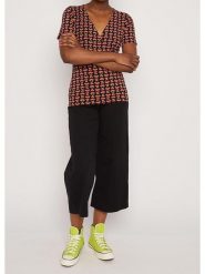 Blutsgeschwister Koszulka "Mon Soleil Cachetutti frutti" w kolorze koralowo-czarnym rozmiar: S. Czarne bluzki damskie Blutsgeschwister, s, bez wzorów, z bawełny, bez kołnierzyka, bez ramiączek. Za 78.84 zł.