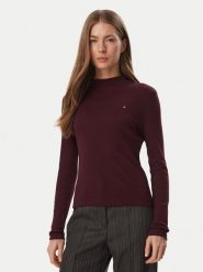 Tommy Hilfiger Bluzka Cody WW0WW47307 Bordowy Slim Fit. Czerwone bluzki damskie Tommy Hilfiger, xs, bez wzorów, z bawełny, bez kołnierzyka, bez ramiączek. Za 249.99 zł.