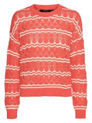 Vero Moda Sweter w kolorze czerwono-kremowym rozmiar: M. Brązowe swetry klasyczne damskie Vero Moda, m, ze splotem, bez kołnierzyka. Za 96.95 zł.