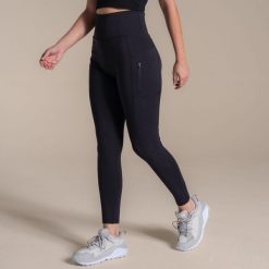 Damskie legginsy Craghoppers Kiwi Pro. Niebieskie legginsy damskie Craghoppers, bez wzorów, z elastanu, z podwyższonym stanem, do biegania. Za 284.25 zł.