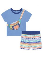 Marc Jacobs Komplet t-shirt i spodenki W98162 Niebieski Regular Fit. Niebieskie spodnie niemowlęce Marc Jacobs, bez wzorów, z bawełny. Za 319.99 zł.