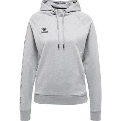 Damska bawełniana bluza z kapturem Hummel Move Grid. Szare bluzy damskie Hummel, xs, bez wzorów, z bawełny, z kapturem. Za 251.50 zł.