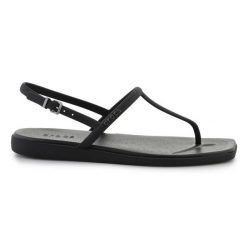 Japonki Crocs Miami Thong Flip 209793-001 czarne. Czarne klapki damskie bez wzorów, bez obcasa, bez zapięcia. Za 303.63 zł.