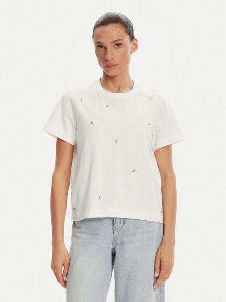 Vero Moda T-Shirt 10325318 Biały Regular Fit. Białe t-shirty damskie Vero Moda, s, bez wzorów, z bawełny, bez kołnierzyka. Za 39.99 zł.