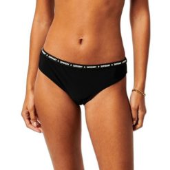 Damskie elastyczne figi bikini Superdry Code Micro. Czarne figi Superdry, bez wzorów, z elastanu. Za 113.95 zł.