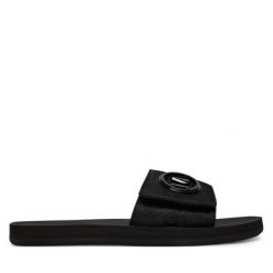 Klapki MICHAEL Michael Kors. Czarne klapki damskie MICHAEL Michael Kors, bez wzorów, bez obcasa, bez zapięcia. Za 269.99 zł.