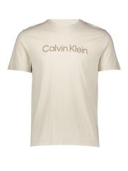 Calvin Klein Koszulka w kolorze beżowym rozmiar: XL. Brązowe bluzki damskie Calvin Klein, xl, bez wzorów, z bawełny, bez kołnierzyka, bez ramiączek. Za 130.99 zł.