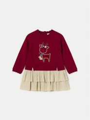 Mayoral Sukienka codzienna 2911 Czerwony Regular Fit. Czerwone sukienki dziewczęce Mayoral, bez wzorów, z syntetyku, bez ramiączek, proste. Za 139.99 zł.