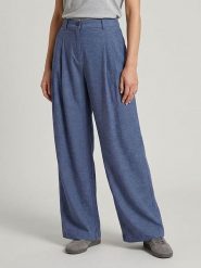 MOSS COPENHAGEN Spodnie "Viana" w kolorze niebieskim rozmiar: XS. Niebieskie spodnie materiałowe damskie Moss Copenhagen, bez wzorów, z materiału. Za 148.96 zł.