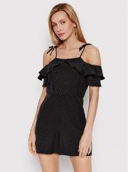 DeeZee Kombinezon Delia 3FB062 Czarny Regular Fit. Czarne sukienki damskie DeeZee, bez wzorów, z wiskozy, bez ramiączek. Za 169.99 zł.