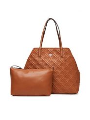 Guess Torebka Adelasia HWQL96 58240 Brązowy. Brązowe shopper bag Guess, z aplikacjami, ze skóry, bez dodatków. Za 479.99 zł.