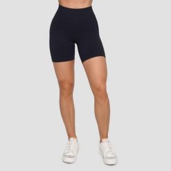 Szorty damskie fitness bezszwowe z wysoką talią czarne Lift. Czarne spodenki sportowe damskie GYMBEAM, s, bez wzorów, z elastanu, do biegania. Za 85.90 zł.