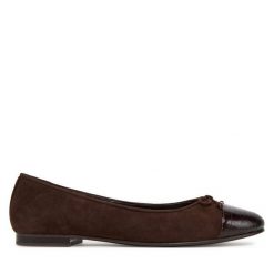 Baleriny Tory Burch. Brązowe balerinki damskie Tory Burch, bez wzorów. Za 1,489.00 zł.